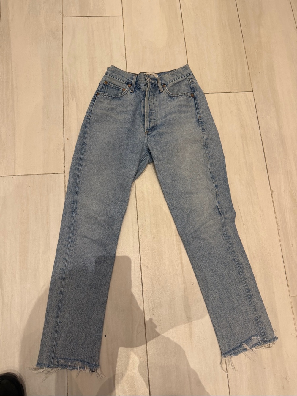 Agolde Light Blue Straight Leg Jeans